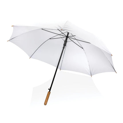 27" Impact AWARE™ RPET 190T auto open bamboo umbrella - hospitality