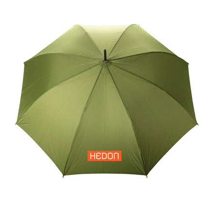27" Impact AWARE™ RPET 190T auto open bamboo umbrella - hospitality