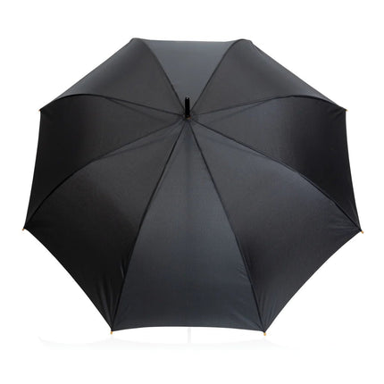 27" Impact AWARE™ RPET 190T auto open bamboo umbrella - hospitality