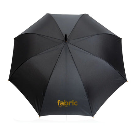 27" Impact AWARE™ RPET 190T auto open bamboo umbrella - hospitality