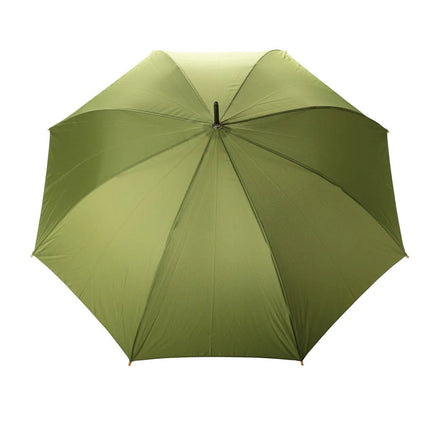 27" Impact AWARE™ RPET 190T auto open bamboo umbrella - hospitality