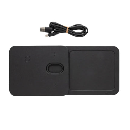 3 in 1 RCS recycled PU wireless charger desk tray - hospitality