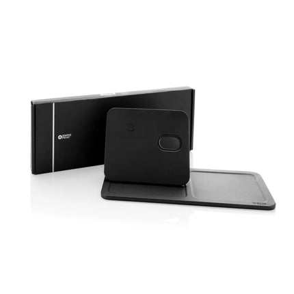 3 in 1 RCS recycled PU wireless charger desk tray - hospitality