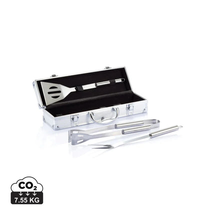 3 pcs barbecue set in aluminium box - hospitality