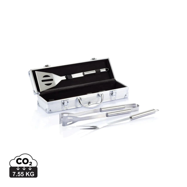 3 pcs barbecue set in aluminium box - hospitality