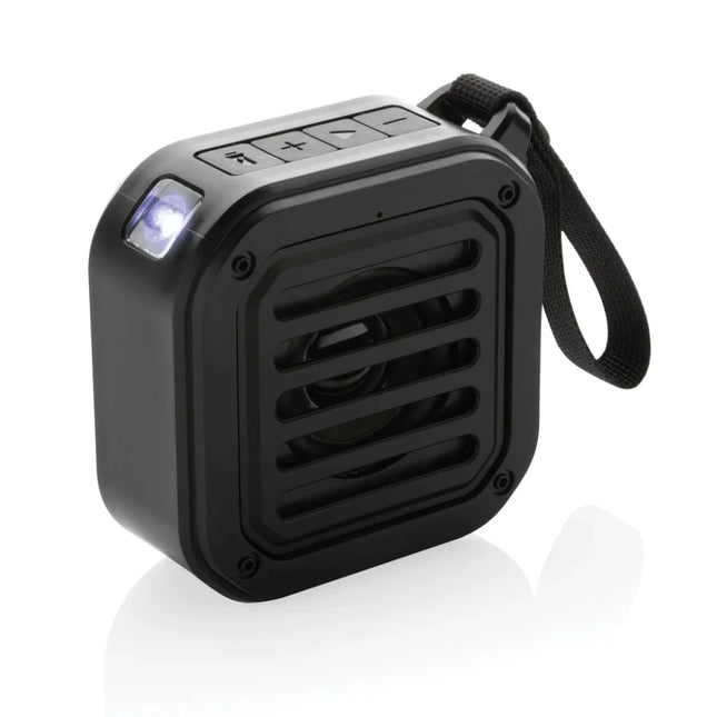 3W RCS recycled plastic wireless sunwave solar speaker - hospitality