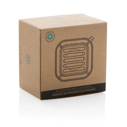 3W RCS recycled plastic wireless sunwave solar speaker - hospitality