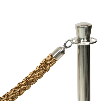 4 x Barrier post 875x9.5x9.5cm with bases and 5 ropes included - hospitality
