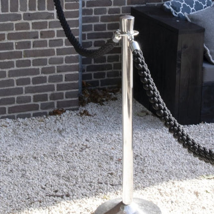 4 x Barrier post 875x9.5x9.5cm with bases and 5 ropes included - hospitality