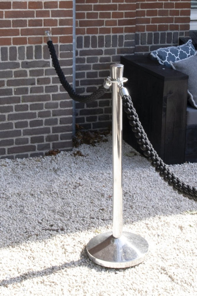 4 x Barrier post 875x9.5x9.5cm with bases and 5 ropes included - hospitality