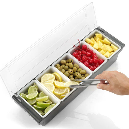 5 compartment holder, 495 x 160 x 100 mm - hospitality
