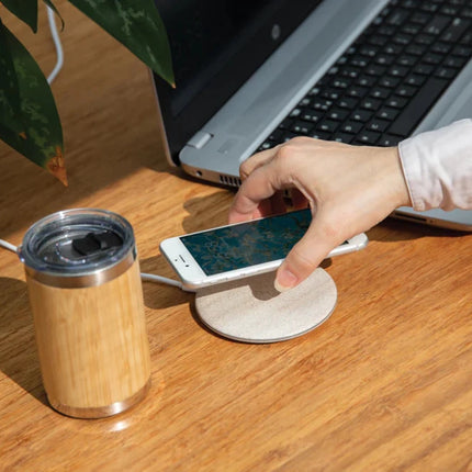 5W Wheat straw wireless charger - hospitality