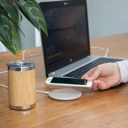 5W Wheat straw wireless charger - hospitality