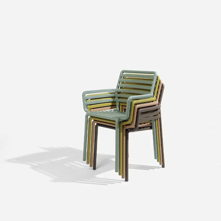 Nardi Doga armchair in agave green – UV-stable Italian polypropylene outdoor chair with slatted back