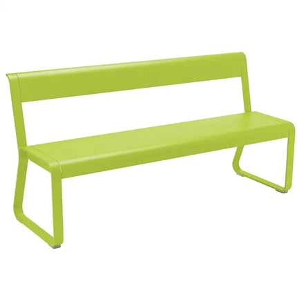  featuring colorful wooden slats and sturdy metal frame for patio seating.