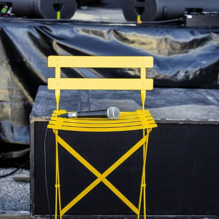  foldable bar chair with metal frame and wooden seat