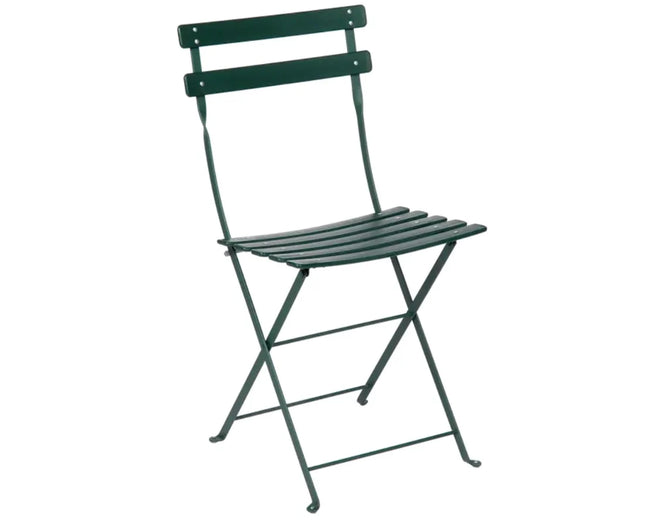 Fermob Bistro Duraflon folding chair with a sleek metal frame and a bright outdoor finish