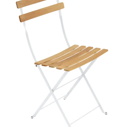 Fermob Bistro Natural folding chair with wooden seat and metal frame