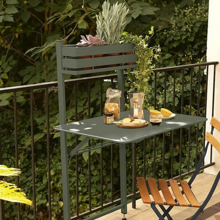  a stylish folding chair with leather seat and metal frame