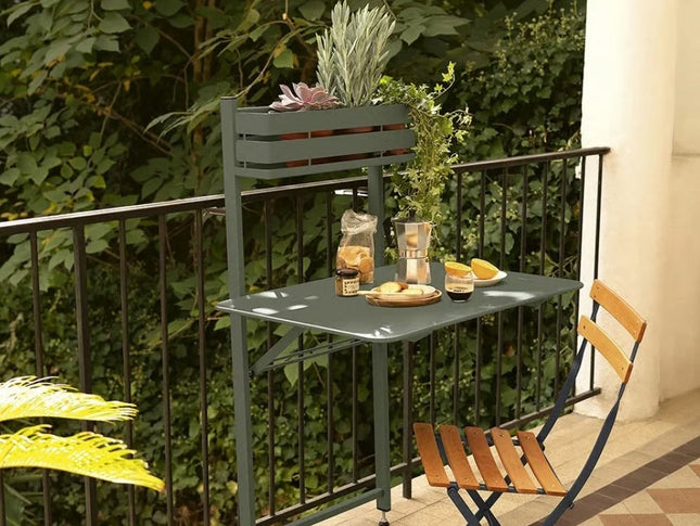  a stylish folding chair with leather seat and metal frame