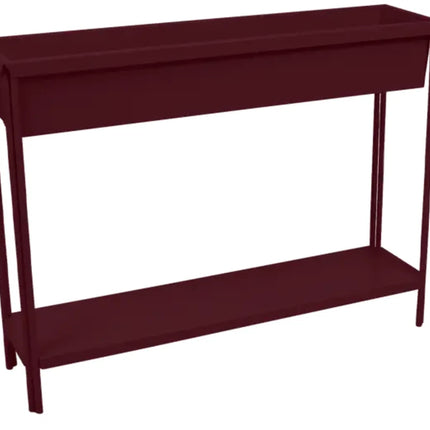 Large Fermob Terrazza metal planter in vibrant chili red