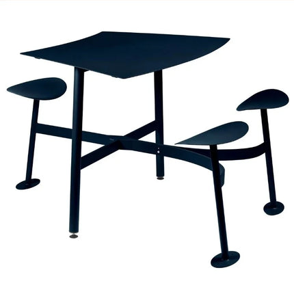 Fermob Bolder 3 Seater bar stool with integrated square table and modular outdoor metal seating for hospitality or outdoor use.