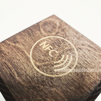 NFC Enabled Block 5 sides Stained & Branded 10-1000 Custom Wood Designs CU40DE_1
