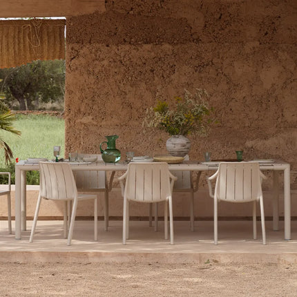 Nardi Tevere 210 extendable outdoor dining table corda polypropylene resin slatted design outdoor Ireland
