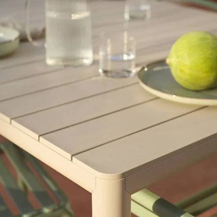 Nardi Tevere 210 extendable outdoor dining table corda regeneration polypropylene slatted outdoor terrace