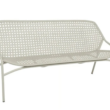 Fermob Croisette outdoor sofa with woven wicker design and plush cushions