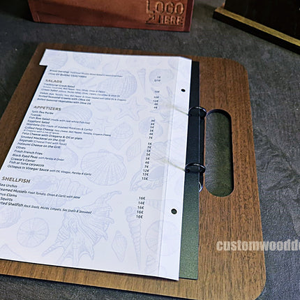 Set of 20 A4 chalkboard chopping boards with ring binder from Securit, made of durable black chalkboard material for kitchen use.