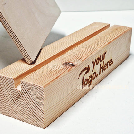 Double Sided Info Display - A4 Natural x10 Custom Wood Designs CustomWoodDesignsIrelandA4WoodenPOSInformationdisplayNaturalPinePOSBlock_20