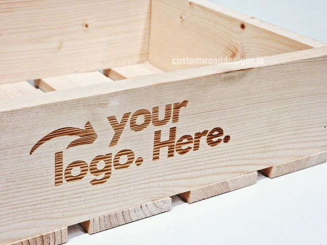 Natural Pine Crate-Style Counter Display – Rustic and Functional - Custom Wood Designs