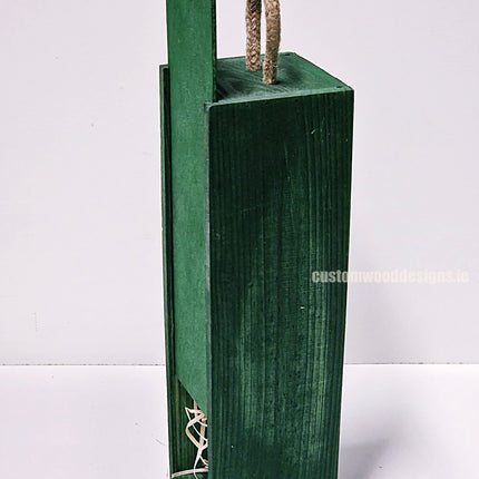 Sliding Lid Bottle Box - Single Green x25 Custom Wood Designs __label: Multibuy Bottle Box Bottle Boxes gift box Gift Boxes Single bottle box wooden Box CustomWoodDesignsIrelandCorporategiftboxesBottleBoxesGiftingboxesforbottleslaserengravedbottleboxespersonalisedbottleboxesCorporateboxesrust_9_c3832075-fc9e-4426-aee1-067b4d9600ba
