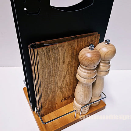 Chalkboard Table Caddy - Pack of 6 Custom Wood Designs __label: Multibuy CustomWoodDesignsIrelandTablecaddyrestaurantcaddiestablecaddyhotelrestauranttablecondimentcarrierrestaurantchalkboardcndimentholdertableserverhospitalityserviceporoducts_15_f2be0d3a-6183-48cd-b03a-0e11a5584cbd