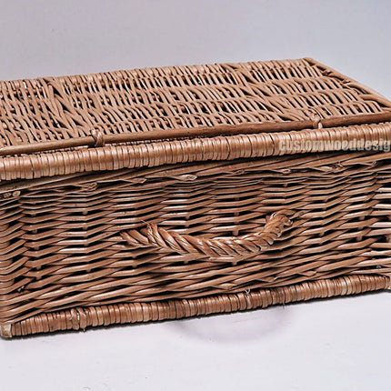 Set of 10 wicker hamper baskets from Custom Wood Designs, 40x28x17cm, ideal for storage and gifting displays.
