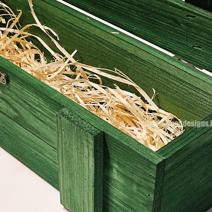Rustic Bottle Box - Green Single x 25 Bottle box Custom Wood Designs __label: Multibuy Bottle Boxes Gift Boxes CustomWoodDesignsIrelandd4465904-262e-4558-8dbd-68e06d0d9195_c406b7e3-254a-4091-b6ba-2471cc1bdfd4