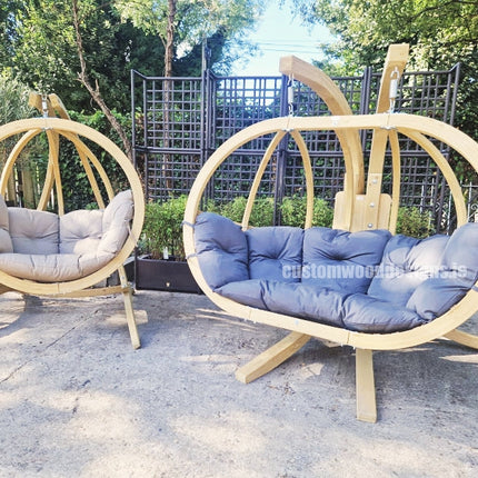 Globo Royal Double Hanging Chair & Wooden Stand Set – photo 8
