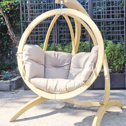 Globo Wooden Hanging Chair & Stand Set – Hotel Garden & Spa Swing Chair | CWDH Ireland
