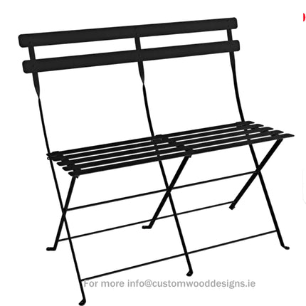 Fermob clay grey folding Bistro Two Seater Ottoman bench with a modern