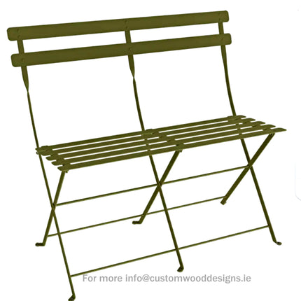 Fermob Acapulco two-seater folding ottoman bench in vibrant outdoor fabric