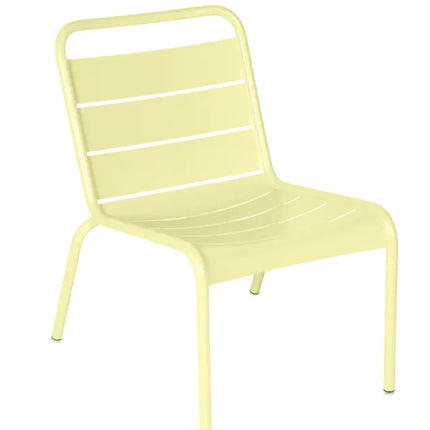 Fermob Luxembourg garden armchair lounge with curved armrests and woven-style seating