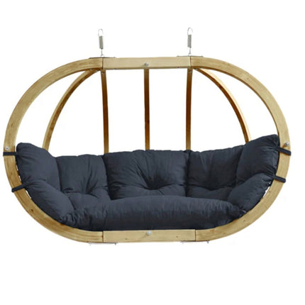 Globo Royal Double Hanging Chair & Wooden Stand Set in Anthracite – CWDH Ireland – photo 12