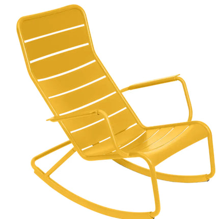 Willow green Fermob Luxembourg outdoor rocking chair with aluminum frame