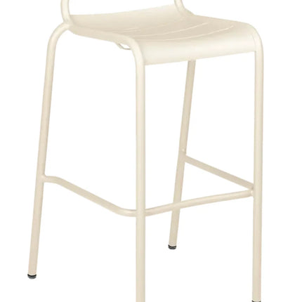 Cedar green Fermob Luxembourg bar stool with a sleek outdoor design