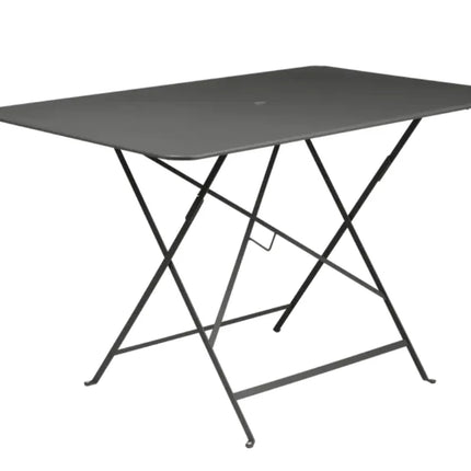  117x77 cm foldable outdoor metal table for patio or garden use
