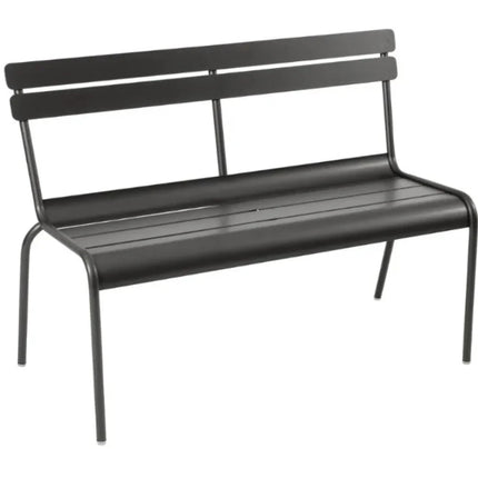 Fermob Luxembourg 2/3-seater outdoor metal bench with backrest in light green