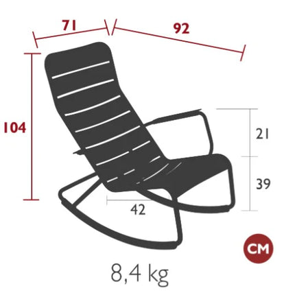  featuring sleek aluminum design and curved armrests for outdoor relaxation.