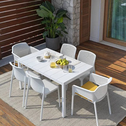 Nardi Net Chair in Tortora – perforated outdoor armchair in warm taupe