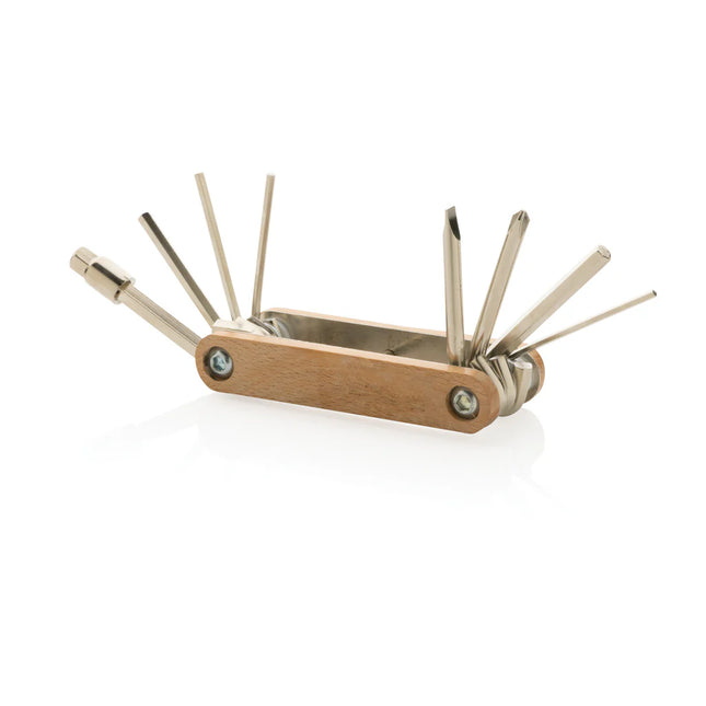  featuring a natural wooden finish and hexagonal shape.